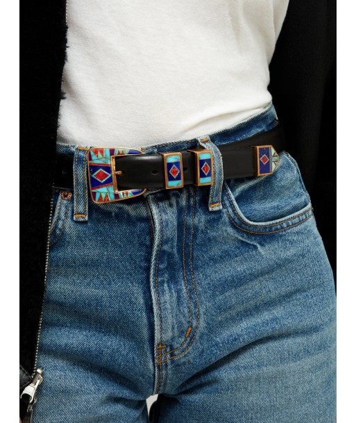 CEINTURE NOIRE BOUCLE VINTAGE outlet