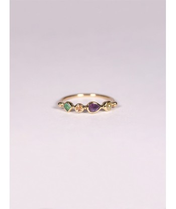 BAGUE EMERAUDE, SAPHIR ORANGE, AMETHYSTE ET DIAMANT sur le site 