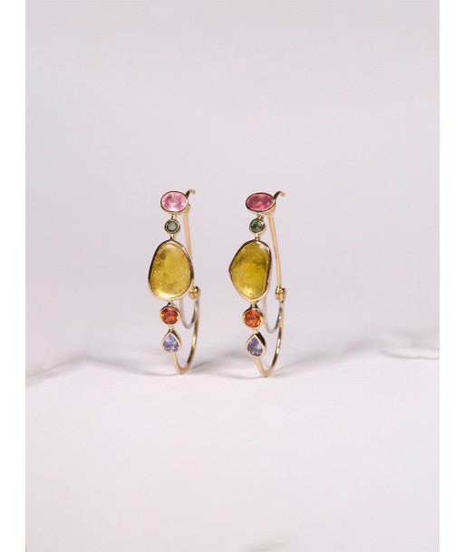 BOUCLES D'OREILLES POISSARDES TOURMALINE JAUNE 50-70% off 