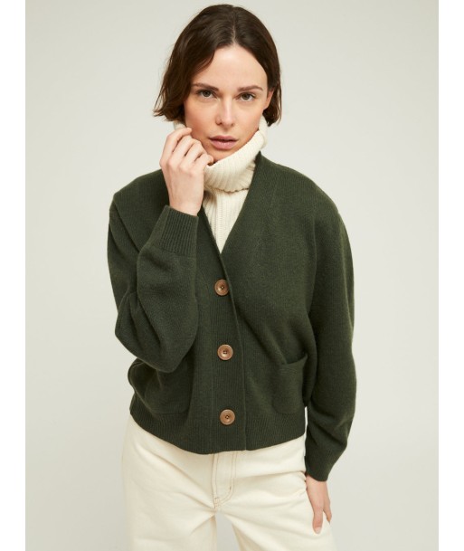 CARDIGAN LOU MILITARY GREEN les ligaments