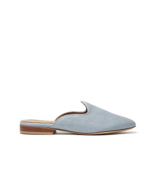 BLUE LINEN MULES les ctes