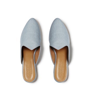 BLUE LINEN MULES les ctes