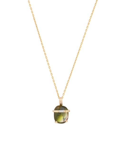 COLLIER TOURMALINE ET DIAMAND BAGUETTE de l' environnement