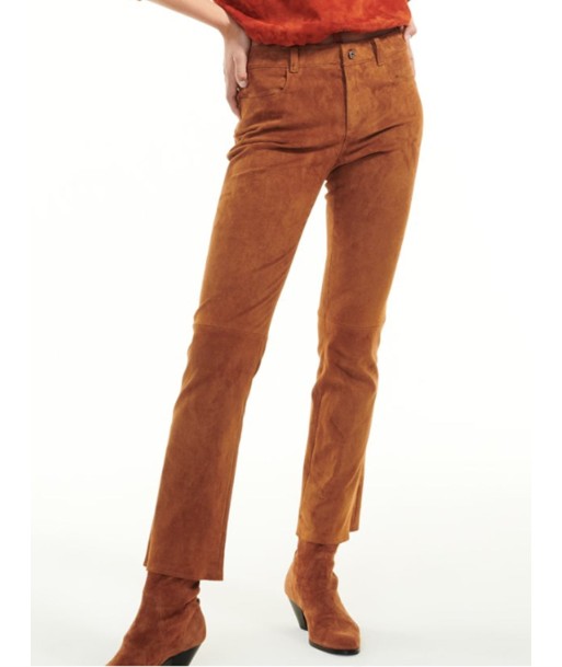 BROWN SUEDE DEAN TROUSERS Paris Déstockage Promo