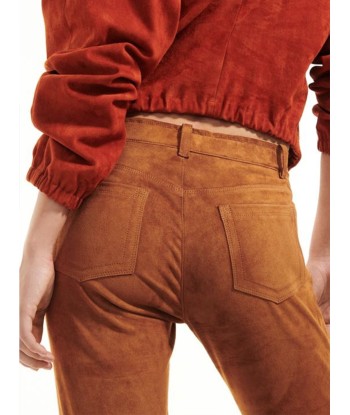 BROWN SUEDE DEAN TROUSERS Paris Déstockage Promo