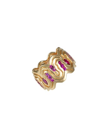 MISSO ROMA SAPPHIRE AND RUBY RING brillant des détails fins