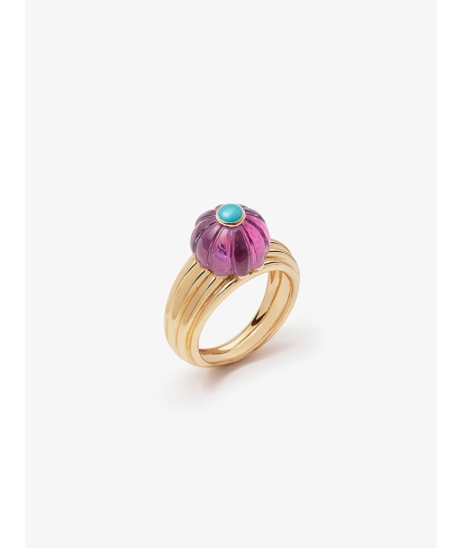 ROSE GOLD AMETHYST AND TURQUOISE GELATO RING votre