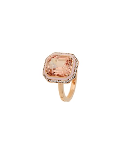 BAGUE MINA OR ROSE 18K, TOURMALINE & DIAMANTS outlet