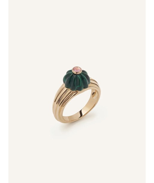 GELATO ROSE GOLD MALACHITE AND TOURMALINE RING la livraison gratuite