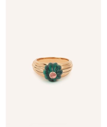 GELATO ROSE GOLD MALACHITE AND TOURMALINE RING la livraison gratuite