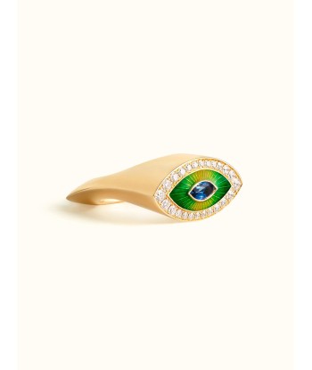 BAGUE EVIL EYE METRIQUE GREEN de pas cher