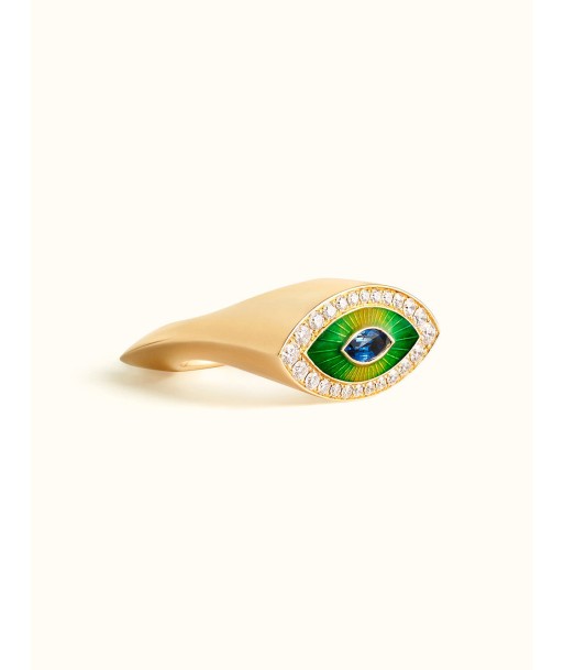 BAGUE EVIL EYE METRIQUE GREEN de pas cher