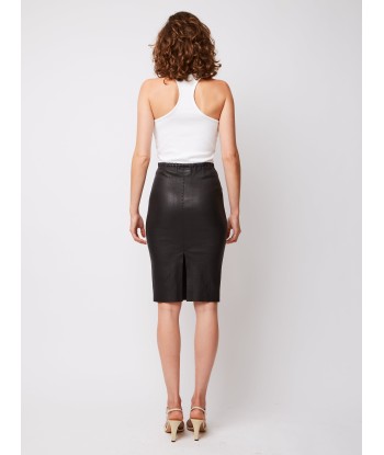 GILDA BLACK DIPPED LEATHER SKIRT france