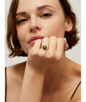 BAGUE GELATO MALACHITE ET DIAMANT le concept de la Pate a emporter 