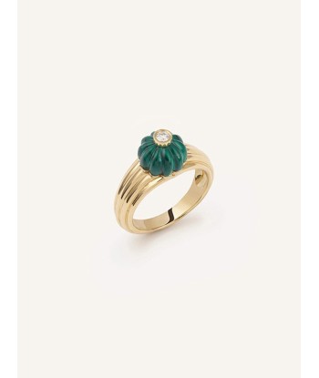 BAGUE GELATO MALACHITE ET DIAMANT le concept de la Pate a emporter 