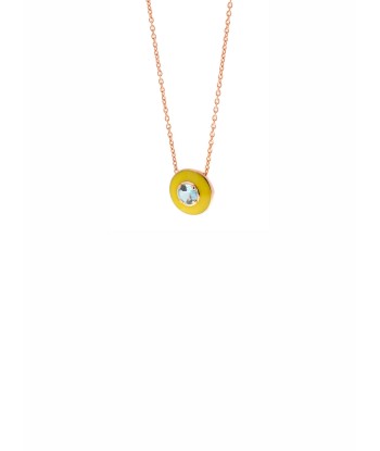 ROSE GOLD NECKLACE ENAMEL & AQUAMARINE vous aussi creer 