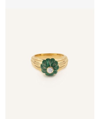 BAGUE GELATO MALACHITE ET DIAMANT le concept de la Pate a emporter 