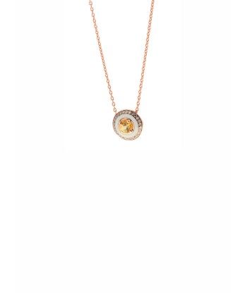 DIAM & ENAMEL NECKLACE & YELLOW SAPPHIRE votre