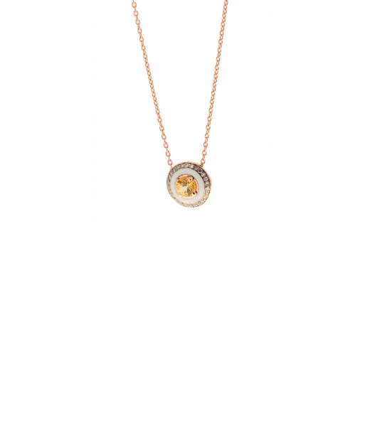 DIAM & ENAMEL NECKLACE & YELLOW SAPPHIRE votre