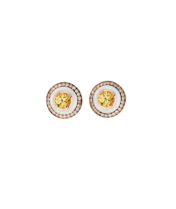 DIAM & ENAMEL & YELLOW SAPPHIRE EARRINGS france