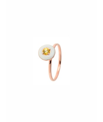 PINK GOLD ROSE ENAMEL & YELLOW SAPHIRE Faites des économies