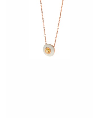 ROSE GOLD NECKLACE ENAMEL & YELLOW SAPPHIRE de technologie