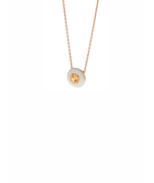 ROSE GOLD NECKLACE ENAMEL & YELLOW SAPPHIRE de technologie