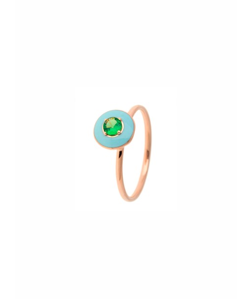 RING GOLD ROSE ENAMEL & TSAVORITE de la marque