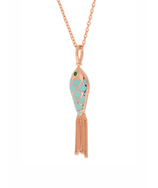 PENDANT PINK GOLD FISH ENAMEL Comparez plus de prix