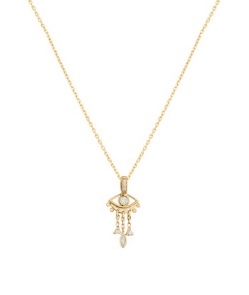 14K EYE CHARM NECKLACE Véritable concentré