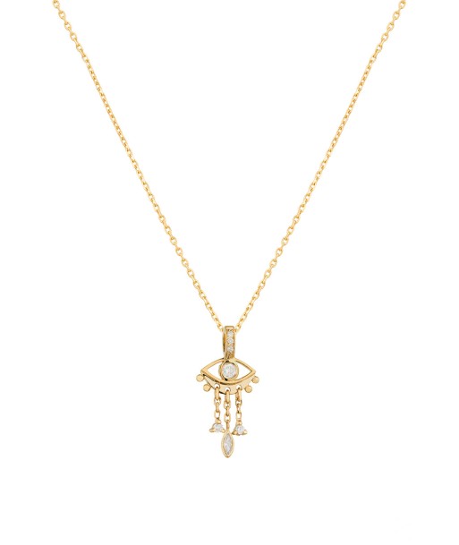 14K EYE CHARM NECKLACE Véritable concentré