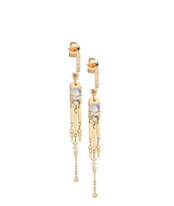 MOONSTONE DIAMOND AND FRINGE EARRINGS vente chaude votre 