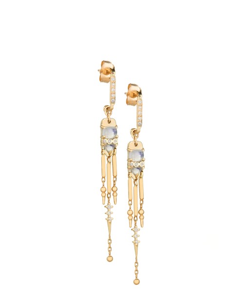 MOONSTONE DIAMOND AND FRINGE EARRINGS vente chaude votre 