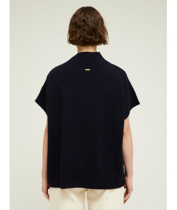 PULL GREGOR NERO NAVY brillant des détails fins