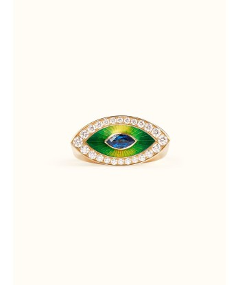 BAGUE EVIL EYE METRIQUE GREEN de pas cher