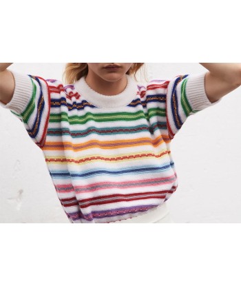 MULTICOLOURED STRIPES TOP pas chere