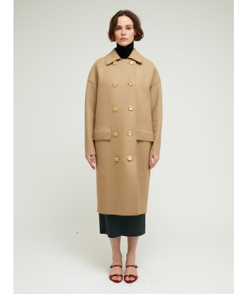 MANTEAU MAC PRESSED WOOL TAN la colonne vertébrale