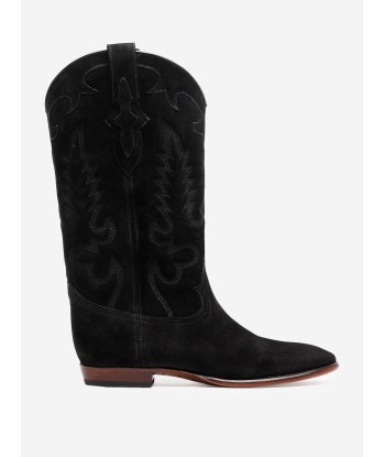 BLACK SUEDE MIDNIGHT COWBOY BOOTS le concept de la Pate a emporter 