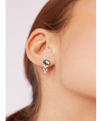 EARRING JELLYFISH TOURMALINE BLUE rembourrage situé sous