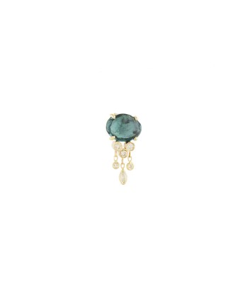 EARRING JELLYFISH TOURMALINE BLUE rembourrage situé sous