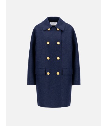 MANTEAU MAC PRESSED WOOL BLUE MOULINE Jusqu'à 80% De Réduction