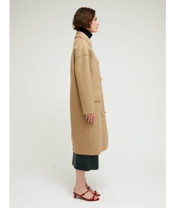 MANTEAU MAC PRESSED WOOL TAN la colonne vertébrale