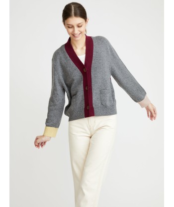 CARDIGAN LOU GREY-BORDEAUX Vous souhaitez 