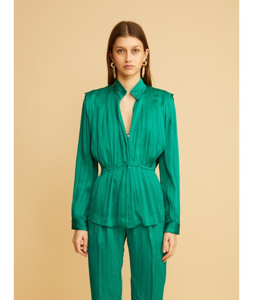 PINSTRIP EMERALD CREPON SHIRT Comparez et commandez 