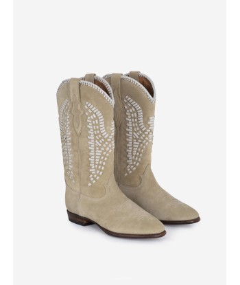 BOTTES SANTIAG INCA EN SUEDE DESERT WHITE de France