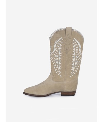 BOTTES SANTIAG INCA EN SUEDE DESERT WHITE de France