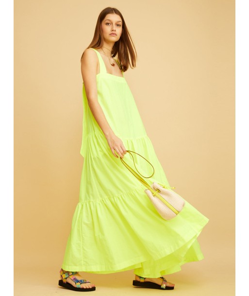 STRAPPY DRESS WITH NEON YELLOW FLOWERS la livraison gratuite