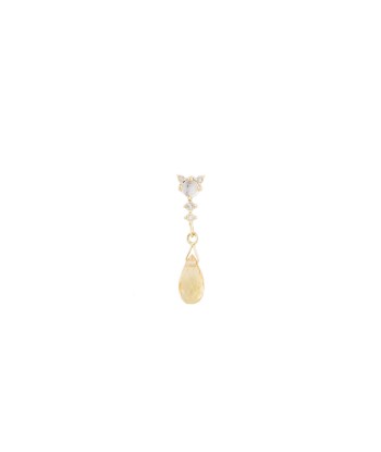 YELLOW SAPPHIRE, MOONSTONE AND DIAMONDS EARRING ou a consommer sur place