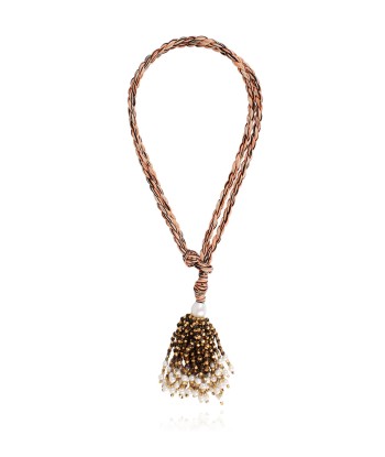 COLLIER POMPOM TIGER EYE Amélioration de cerveau avec