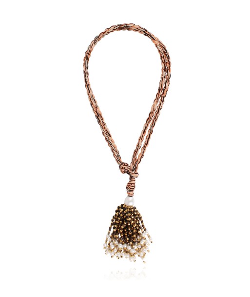 COLLIER POMPOM TIGER EYE Amélioration de cerveau avec